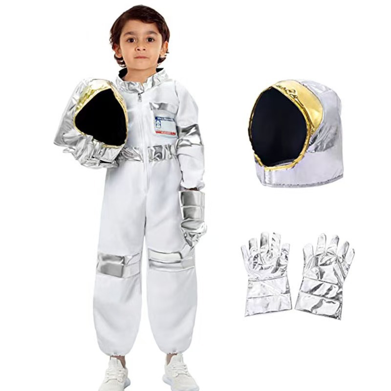 (L) Kids Astronaut Space Suit Halloween Cosplay Costume Astronaut Festival Party Performance Outfit