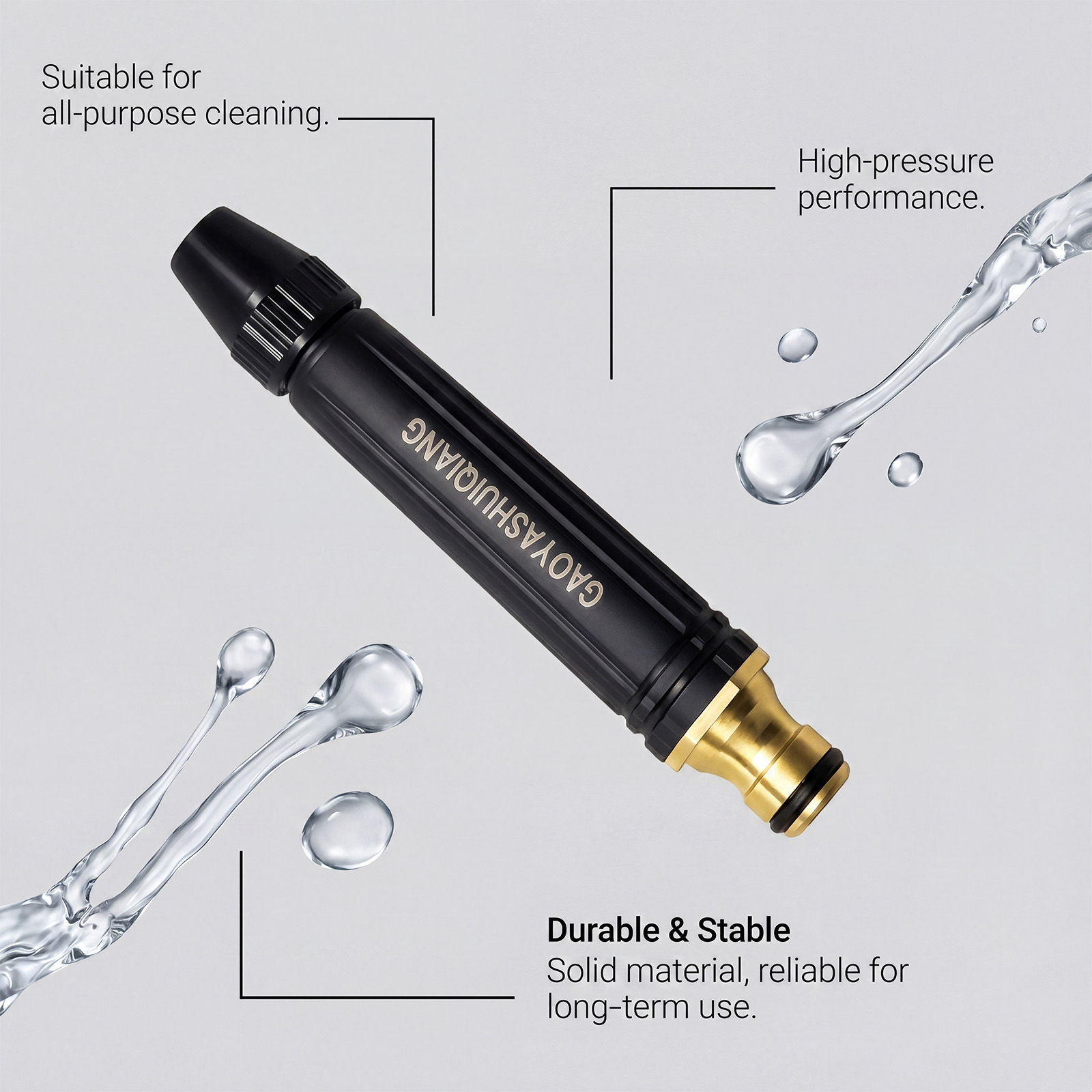High Pressure Car Washing Water Gun Daily Household Portable Strong Water Flow Clear Vehicle Residual Dirt For Home Auto Cleansing