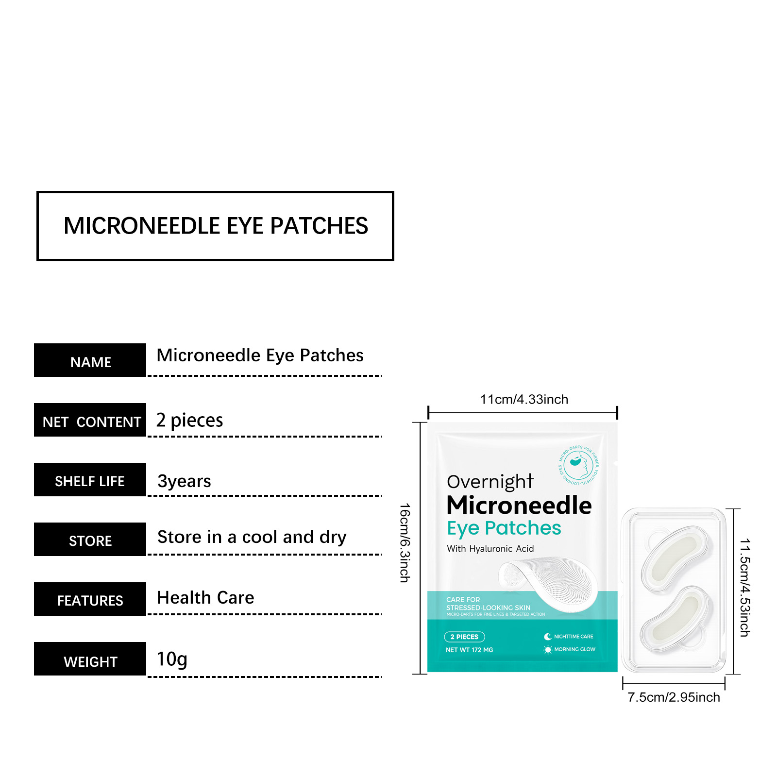 Night Eye Patch Gentle Care Moisturizing Soft Lock Water Nourishing Light Fit Skin Daily Eye Area Skin Care