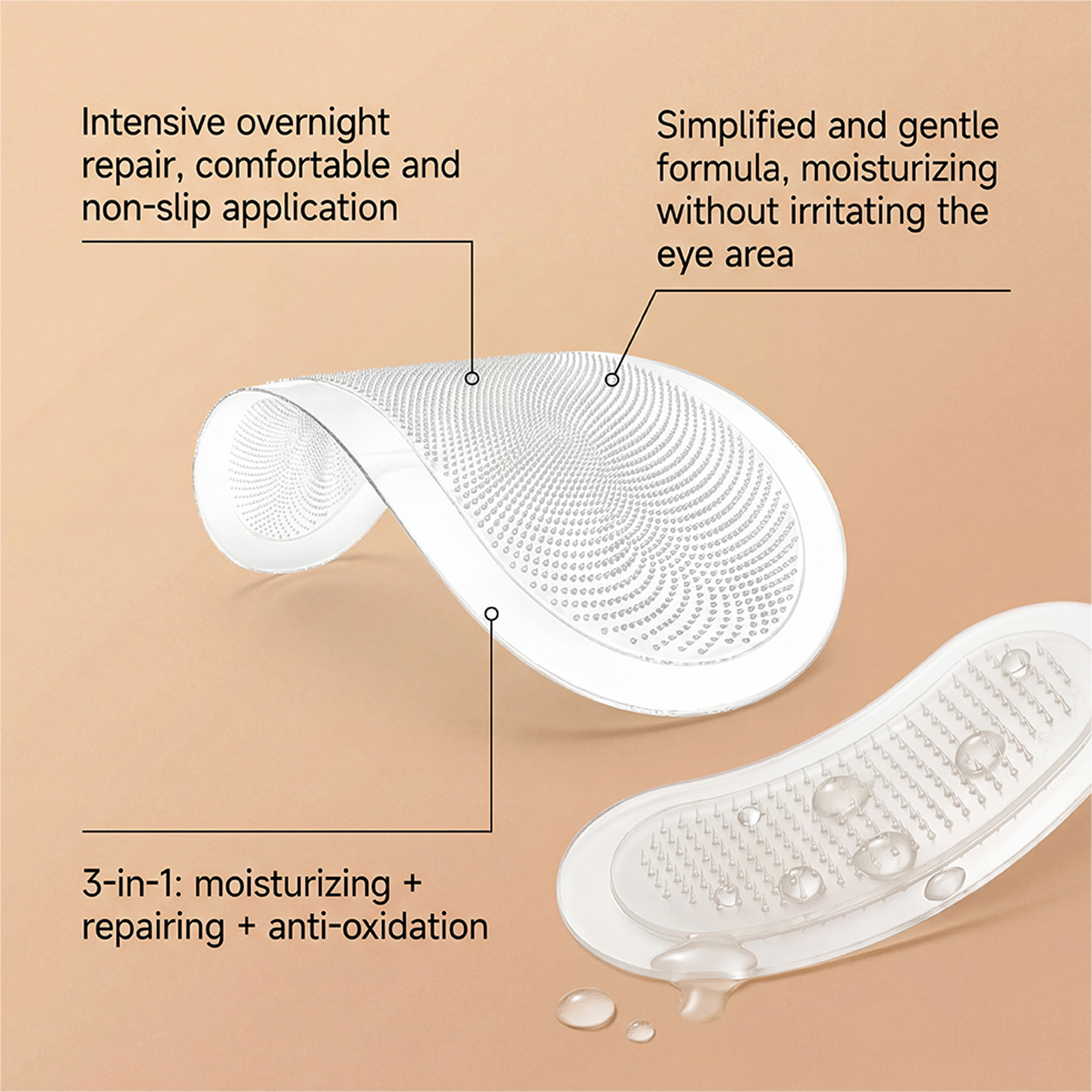 Night Eye Patch Gentle Care Moisturizing Soft Lock Water Nourishing Light Fit Skin Daily Eye Area Skin Care