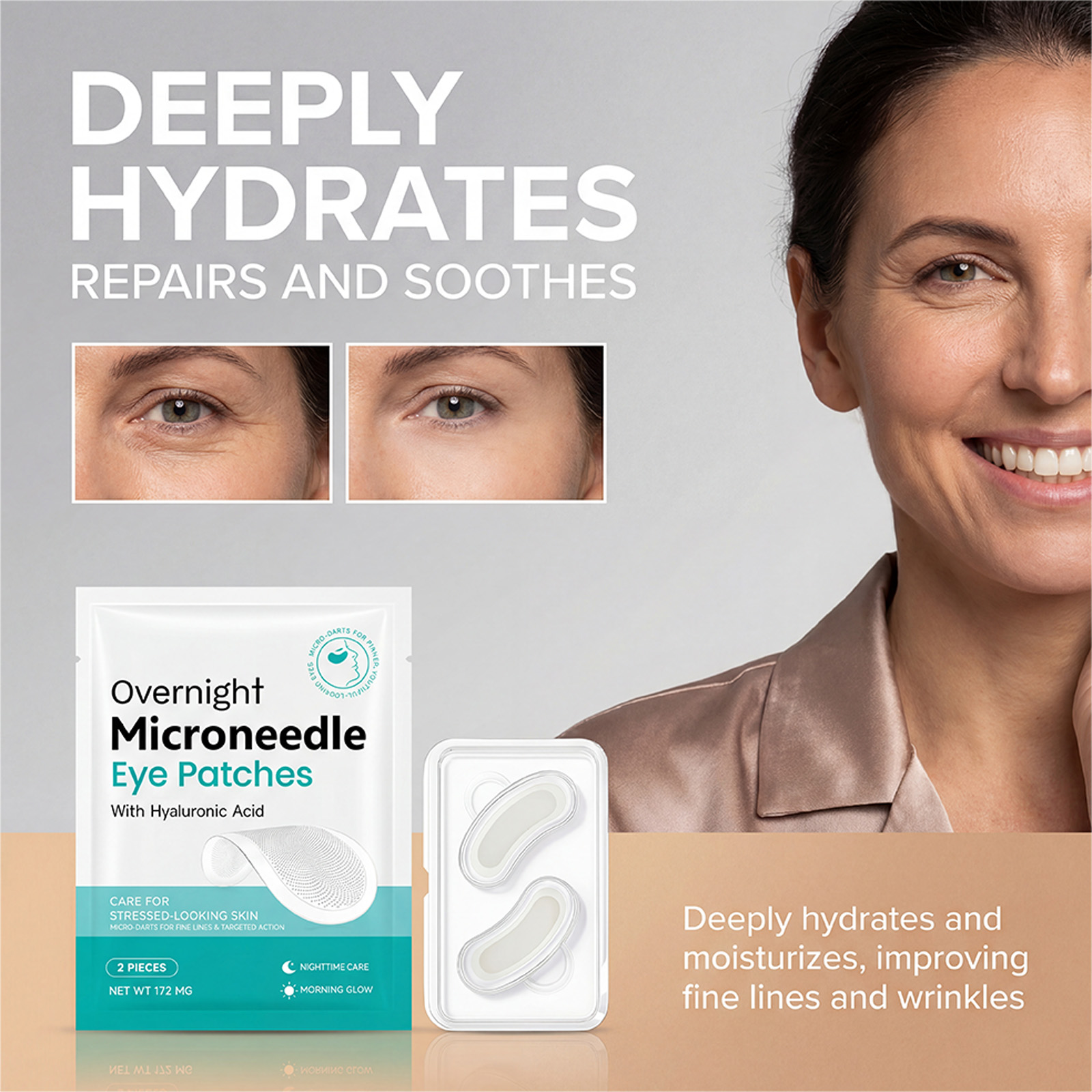Night Eye Patch Gentle Care Moisturizing Soft Lock Water Nourishing Light Fit Skin Daily Eye Area Skin Care