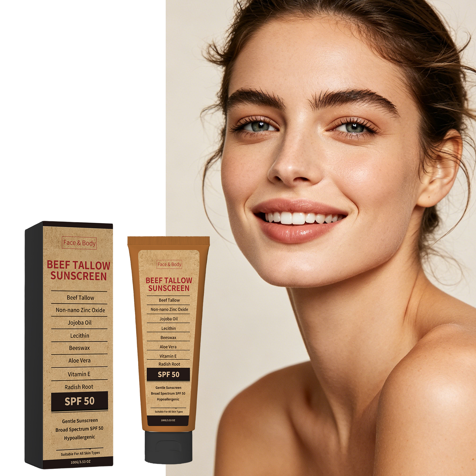Tallow Moisture Protection Cream Summer Hydrate Refresh Daily Commute Outdoor Face Body Skin Care Soft Light Mild