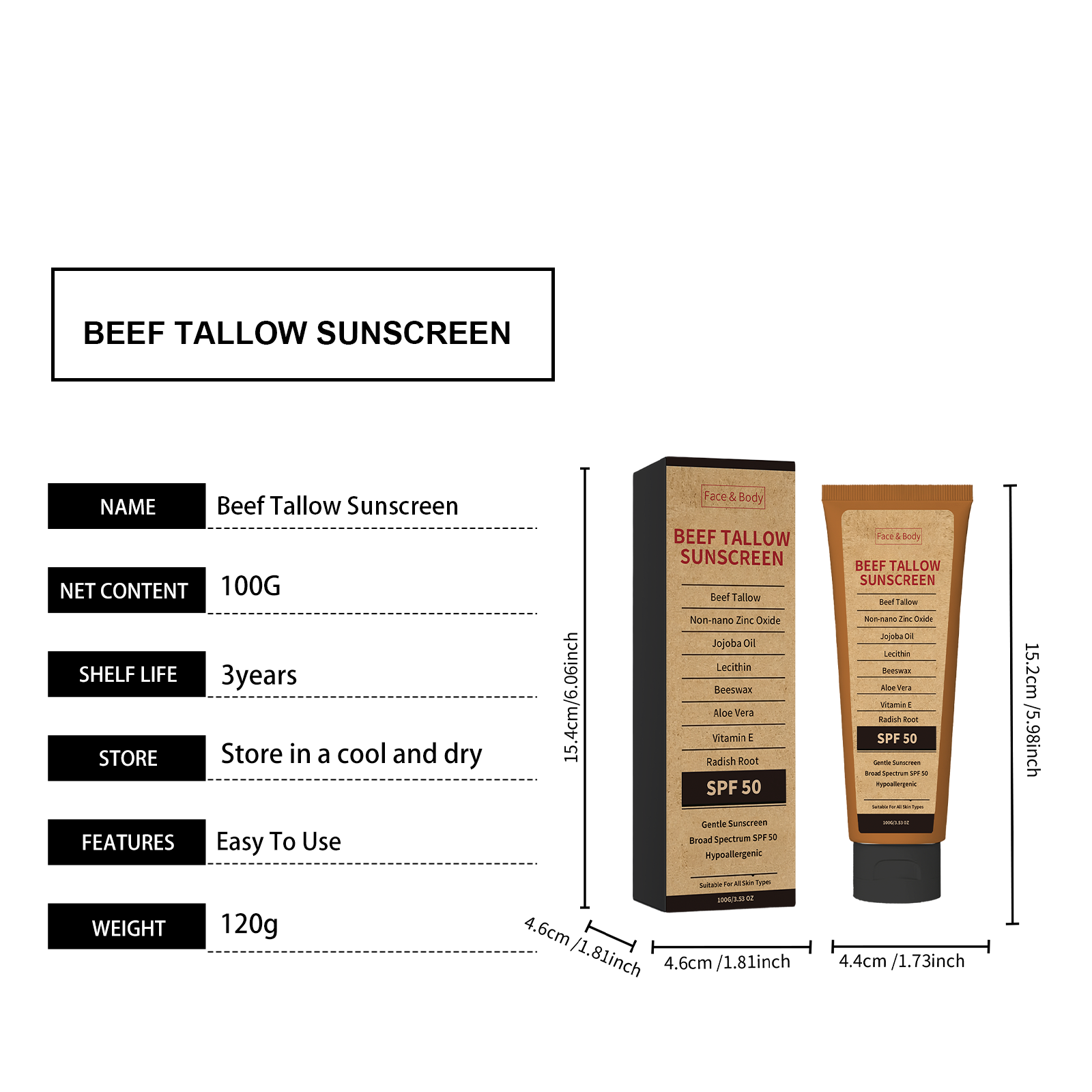 Tallow Moisture Protection Cream Summer Hydrate Refresh Daily Commute Outdoor Face Body Skin Care Soft Light Mild