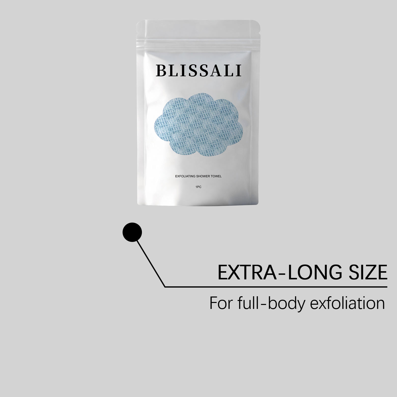 Blue Body Cleansing Bath Towel Gentle Soft Skin Friendly Comfortable Daily Body Care Supply