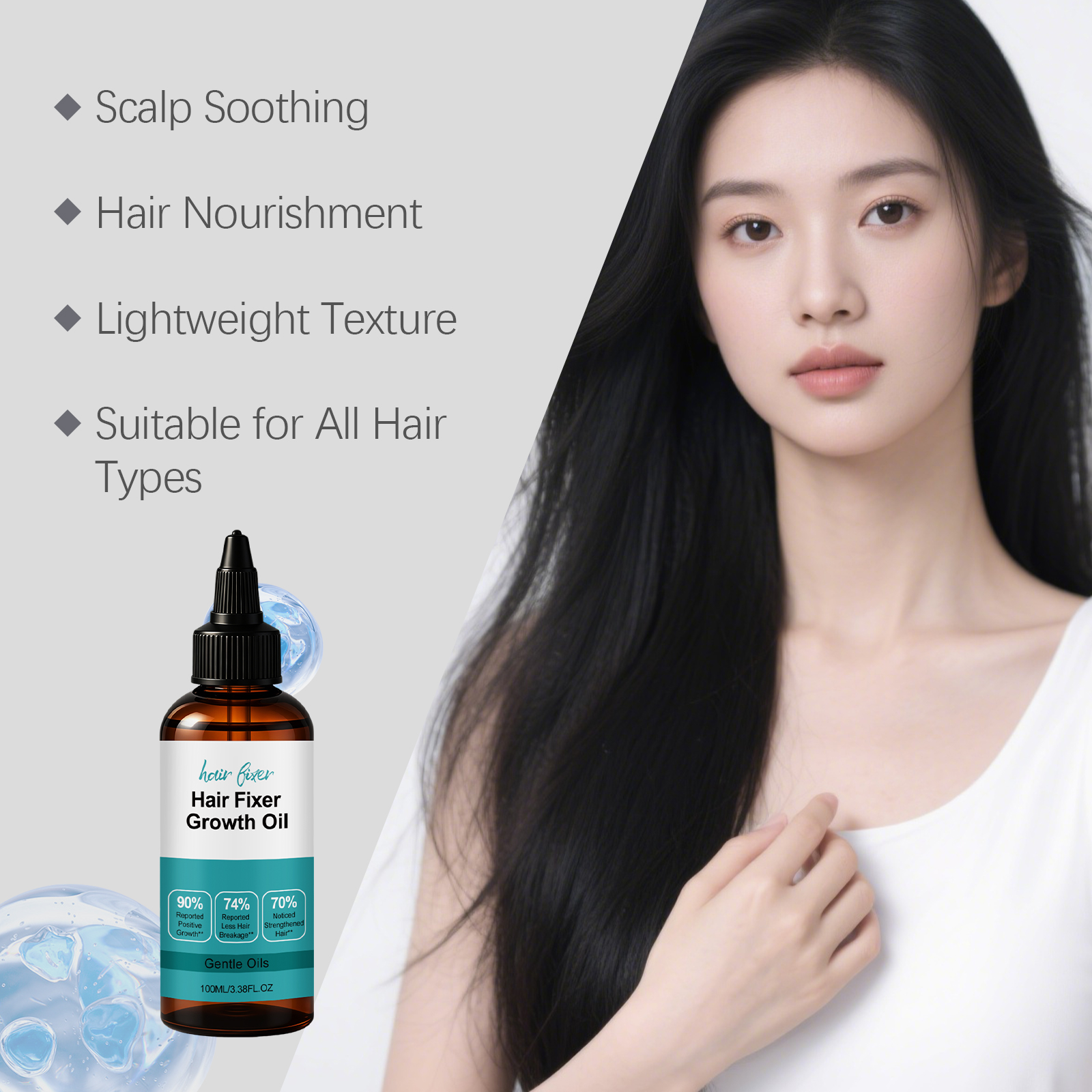 Scalp Care Essence Liquid Strengthen Hair Fix Dry Frizzy Protect Strands Show Silky Glossy Texture