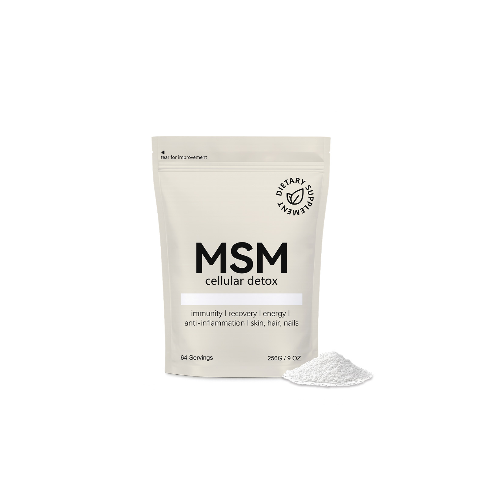 Body Care Supplement Powder Nourish Nutrition Blend Contain MSM Support Muscle Joint Hair Skin Daily Maintain
