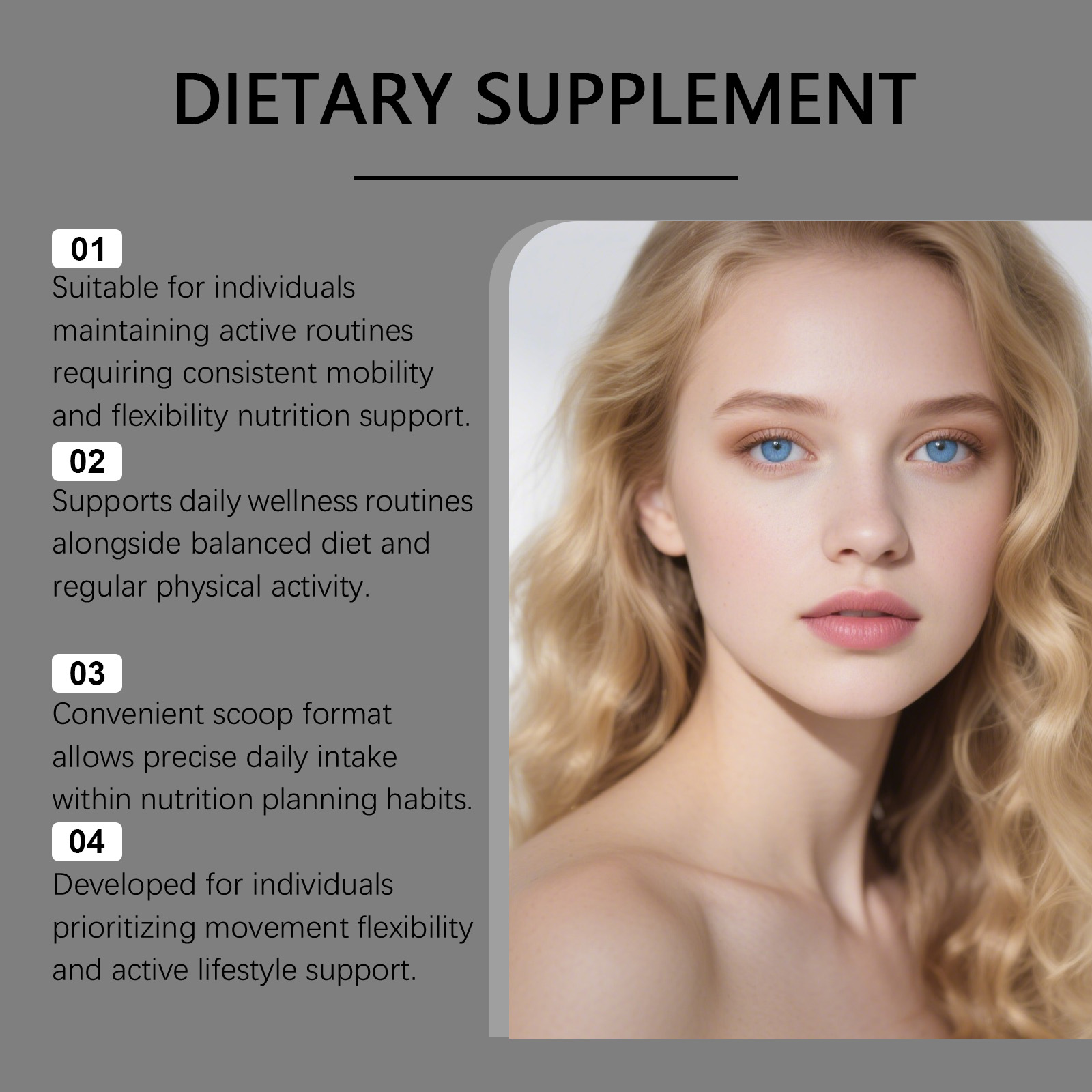 Body Care Supplement Powder Nourish Nutrition Blend Contain MSM Support Muscle Joint Hair Skin Daily Maintain