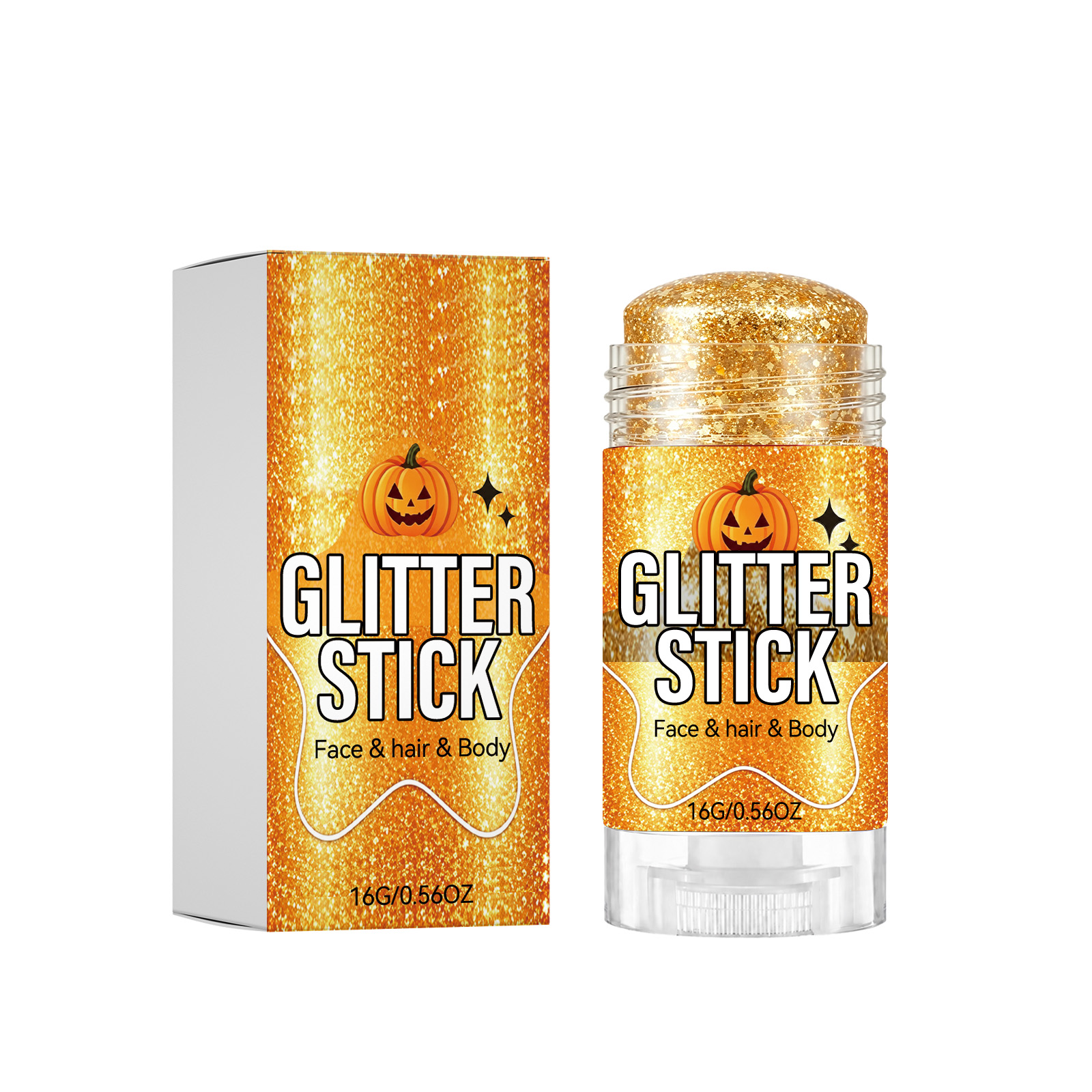 Glitter Cosmetic Stick Golden Smooth Texture Easy Spread Vivid Shimmer Party Makeup Use