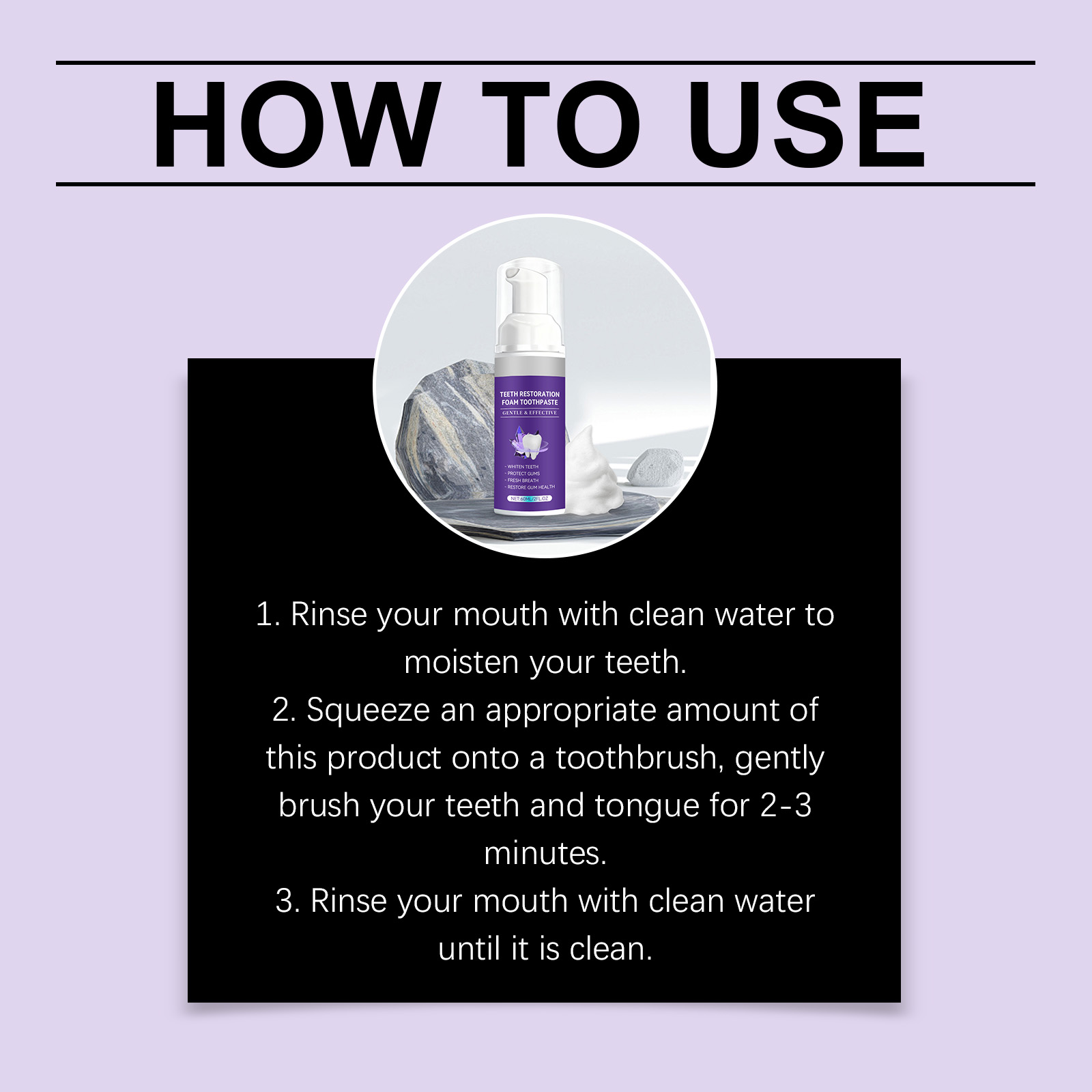 Brightening Teeth Mousse Dense Foam Gentle Clean Protect Teeth Fresh Comfort One Press Easy Carry Oral Care