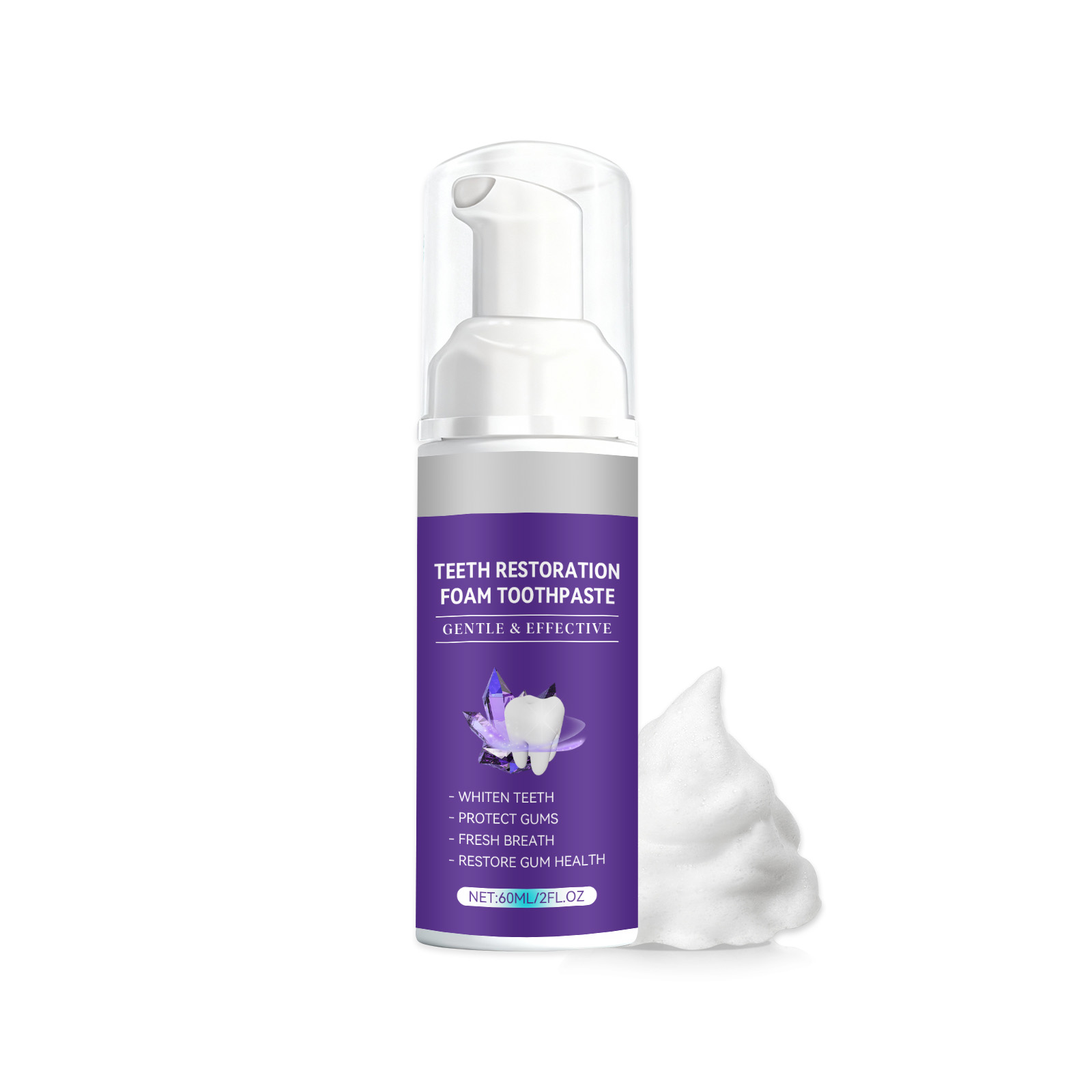 Brightening Teeth Mousse Dense Foam Gentle Clean Protect Teeth Fresh Comfort One Press Easy Carry Oral Care