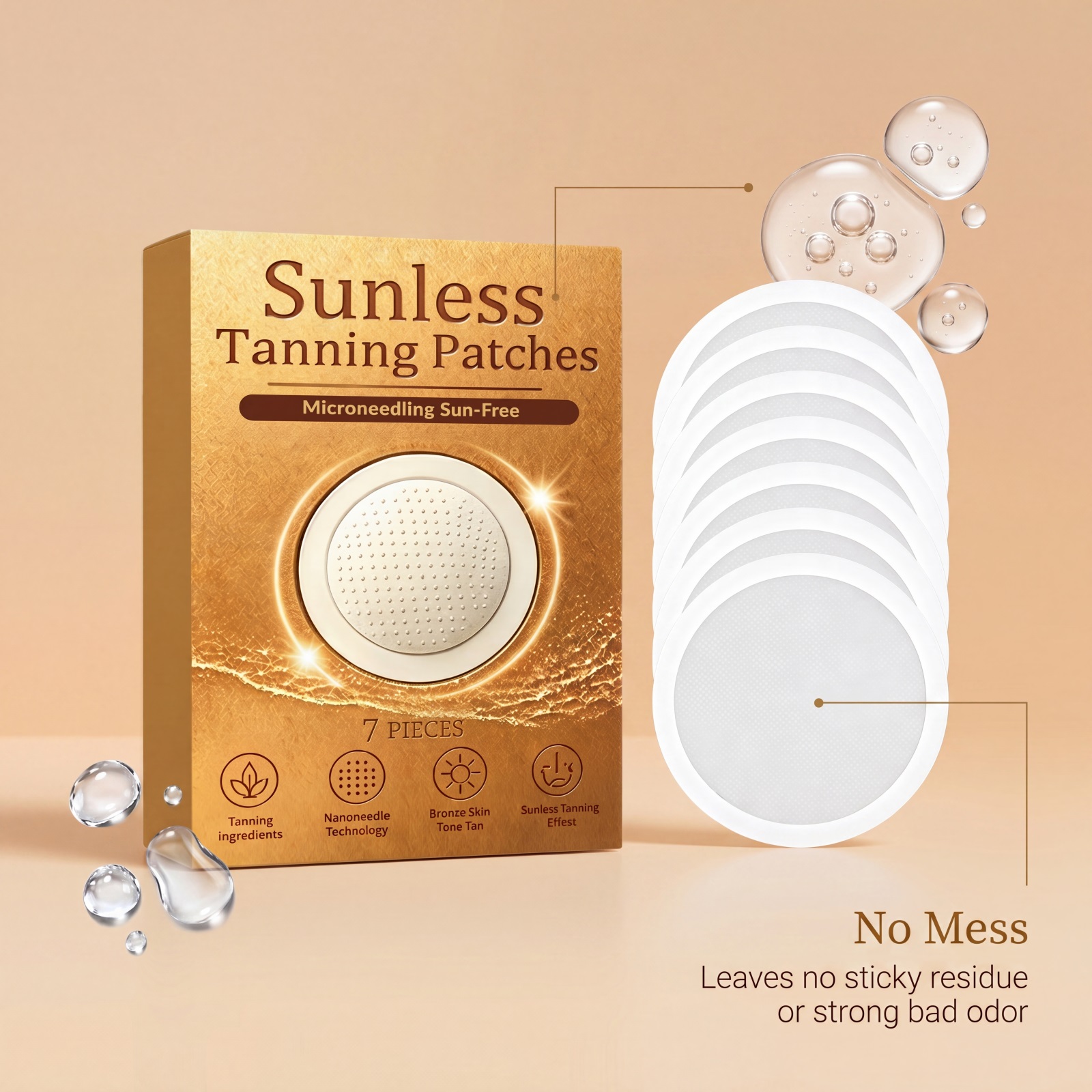 Sunless Tanning Patch Light Breathable Soft Smooth Gloss Summer Outdoor Craft Natural Bronze Tone
