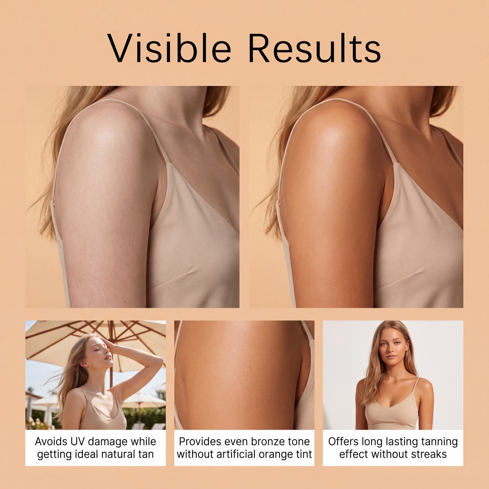 Sunless Tanning Patch Light Breathable Soft Smooth Gloss Summer Outdoor Craft Natural Bronze Tone