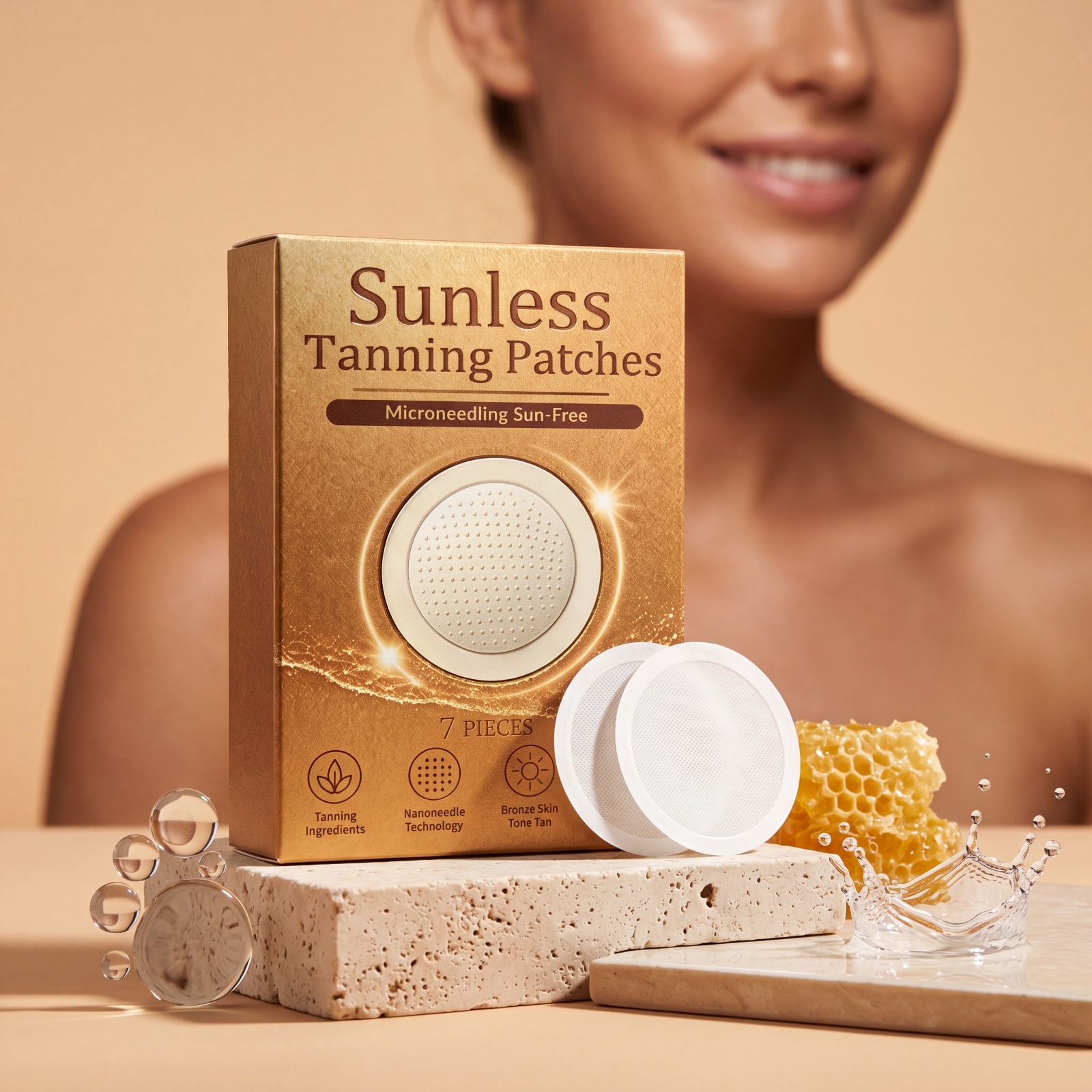 Sunless Tanning Patch Light Breathable Soft Smooth Gloss Summer Outdoor Craft Natural Bronze Tone