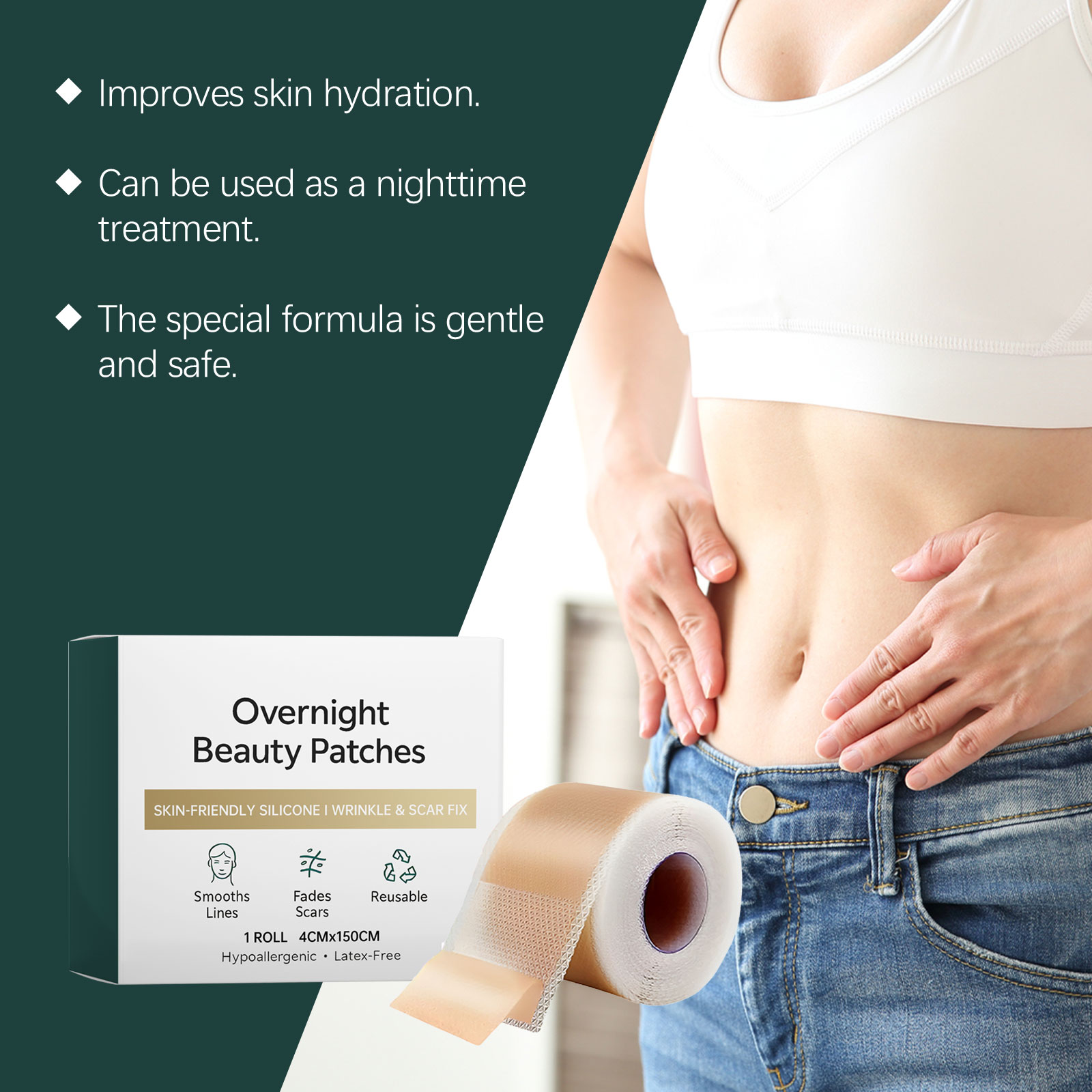 Skin Care Patch Mild Nourish Protect Soft Elastic Hydrated Glossy Body Skin Daily Maintenance