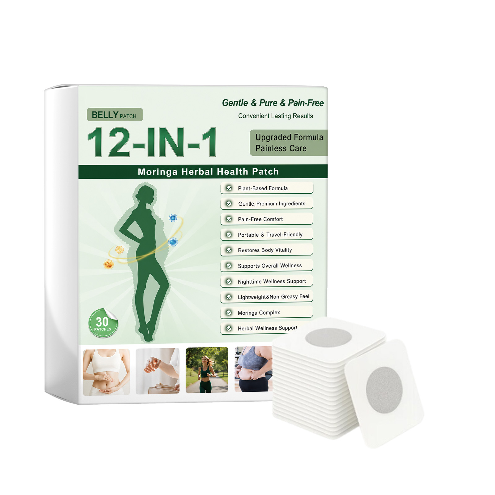 Body Patch Mild Nature Figure Management Slim Posture Soft Skin Light Comfort Gentle Care Sticker