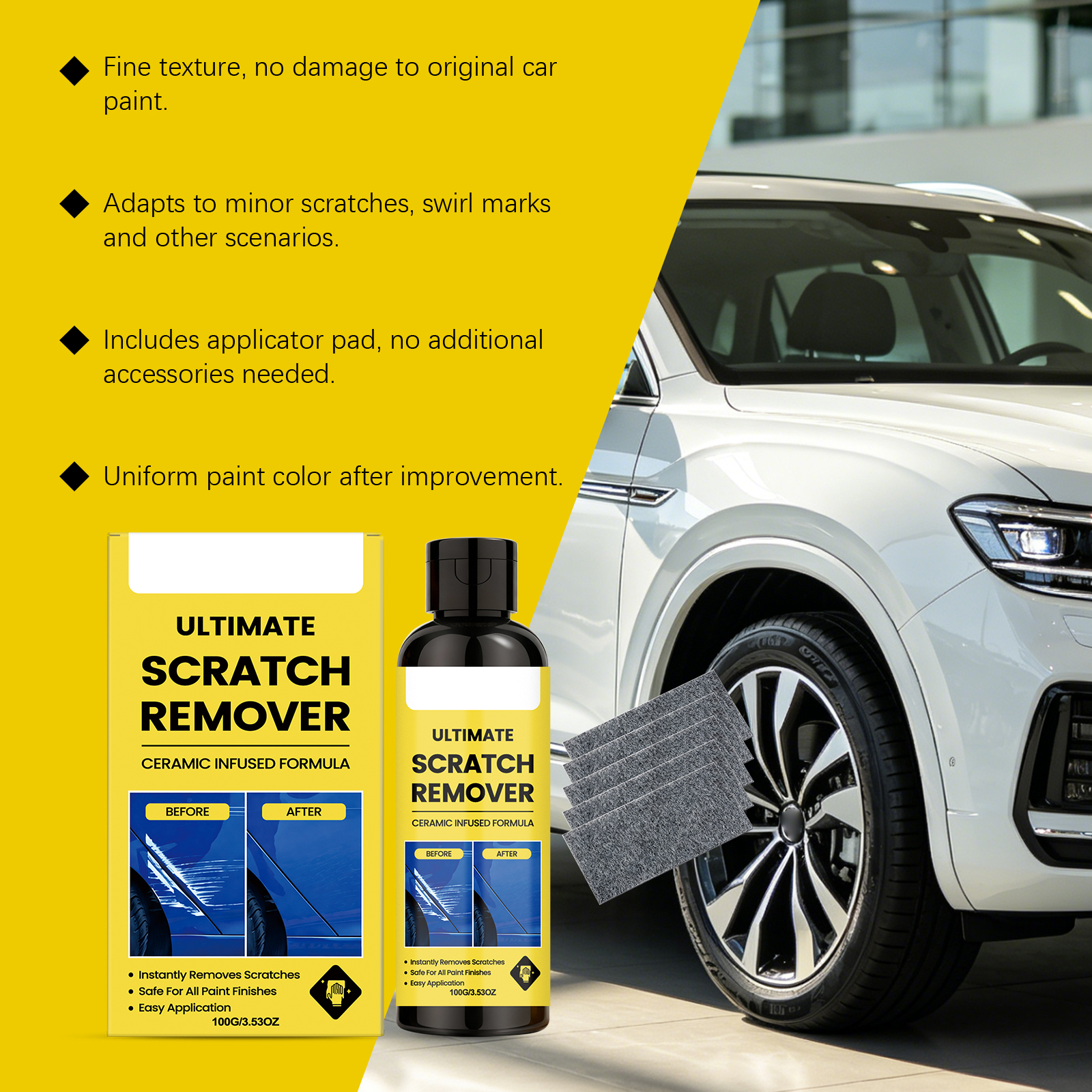 Car Scratch Repair Kit Automobile Body Scratch Cleaning Paint Surface Renew Care Daily Convenient Polishing Brightening