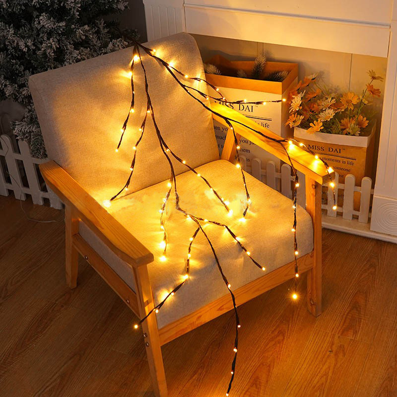 114LED Willow Vine String Lights USB 8 Lighting Modes Artificial Twig Branch for Home Wall Wedding Holiday Aesthetic Decor