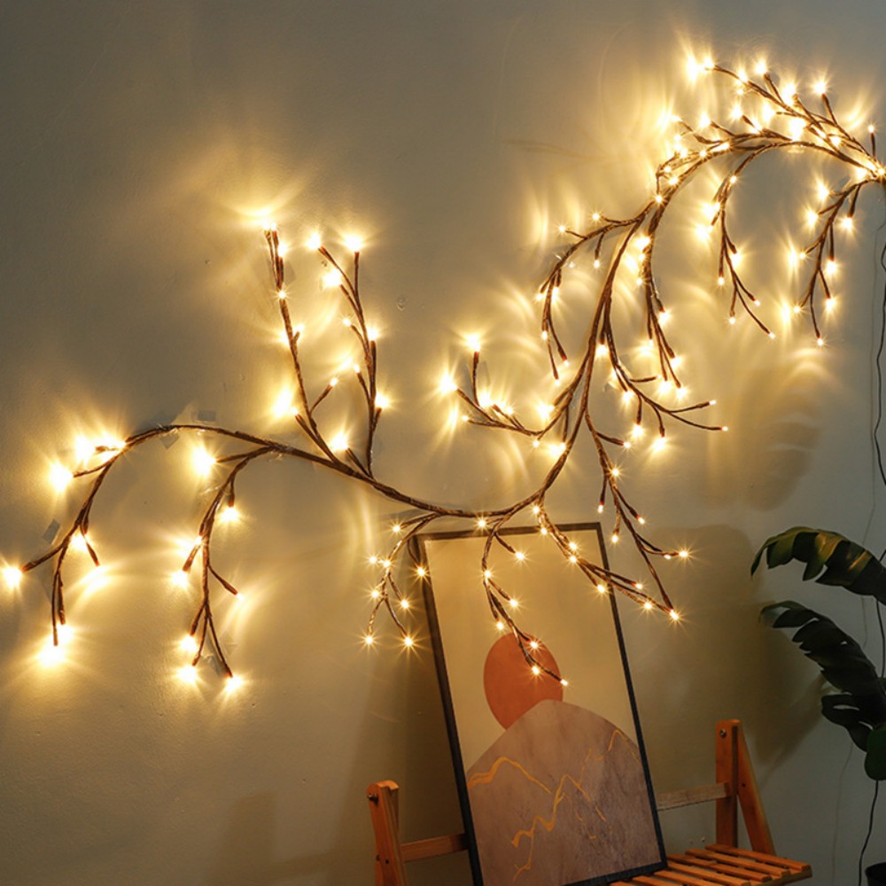 114LED Willow Vine String Lights USB 8 Lighting Modes Artificial Twig Branch for Home Wall Wedding Holiday Aesthetic Decor