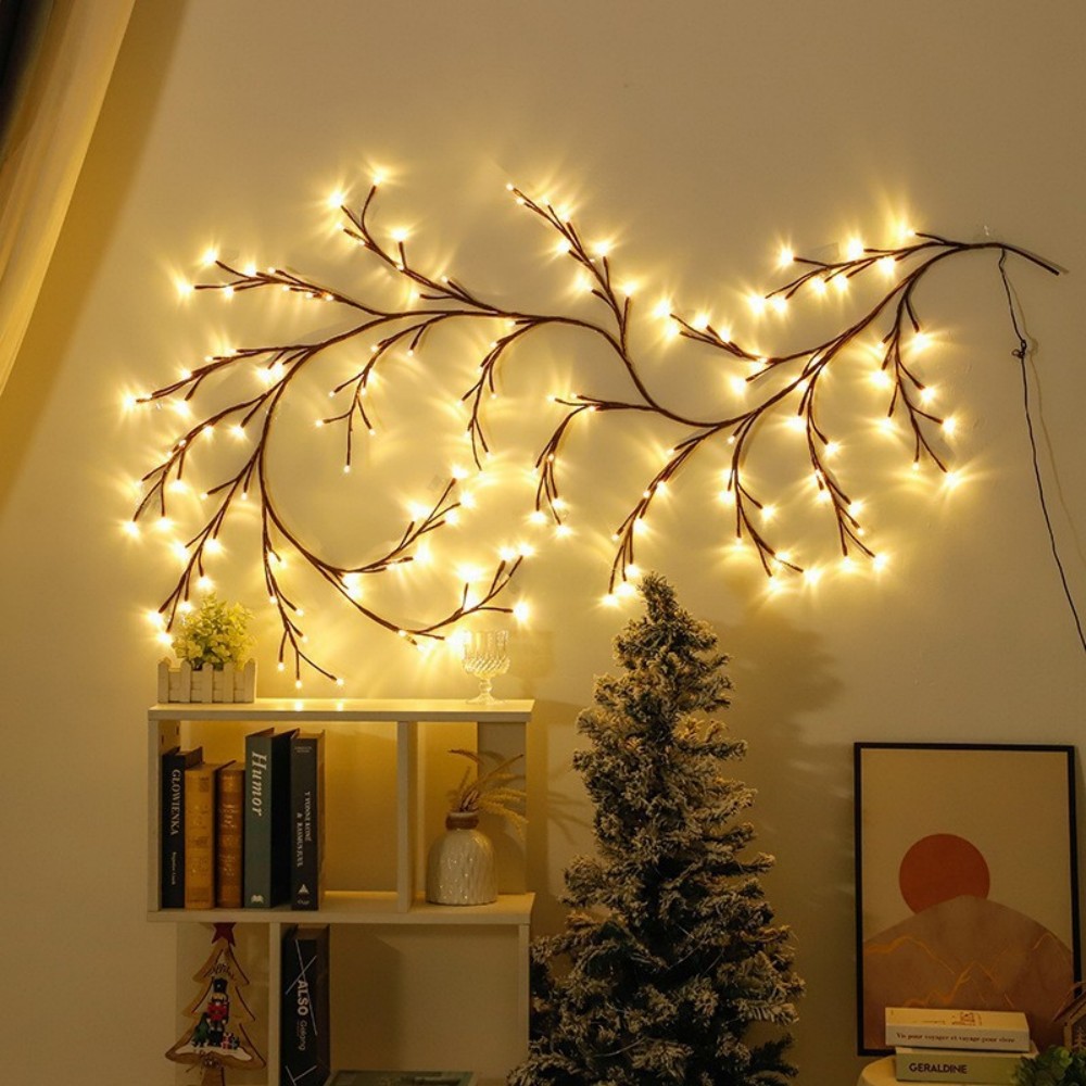 114LED Willow Vine String Lights USB 8 Lighting Modes Artificial Twig Branch for Home Wall Wedding Holiday Aesthetic Decor
