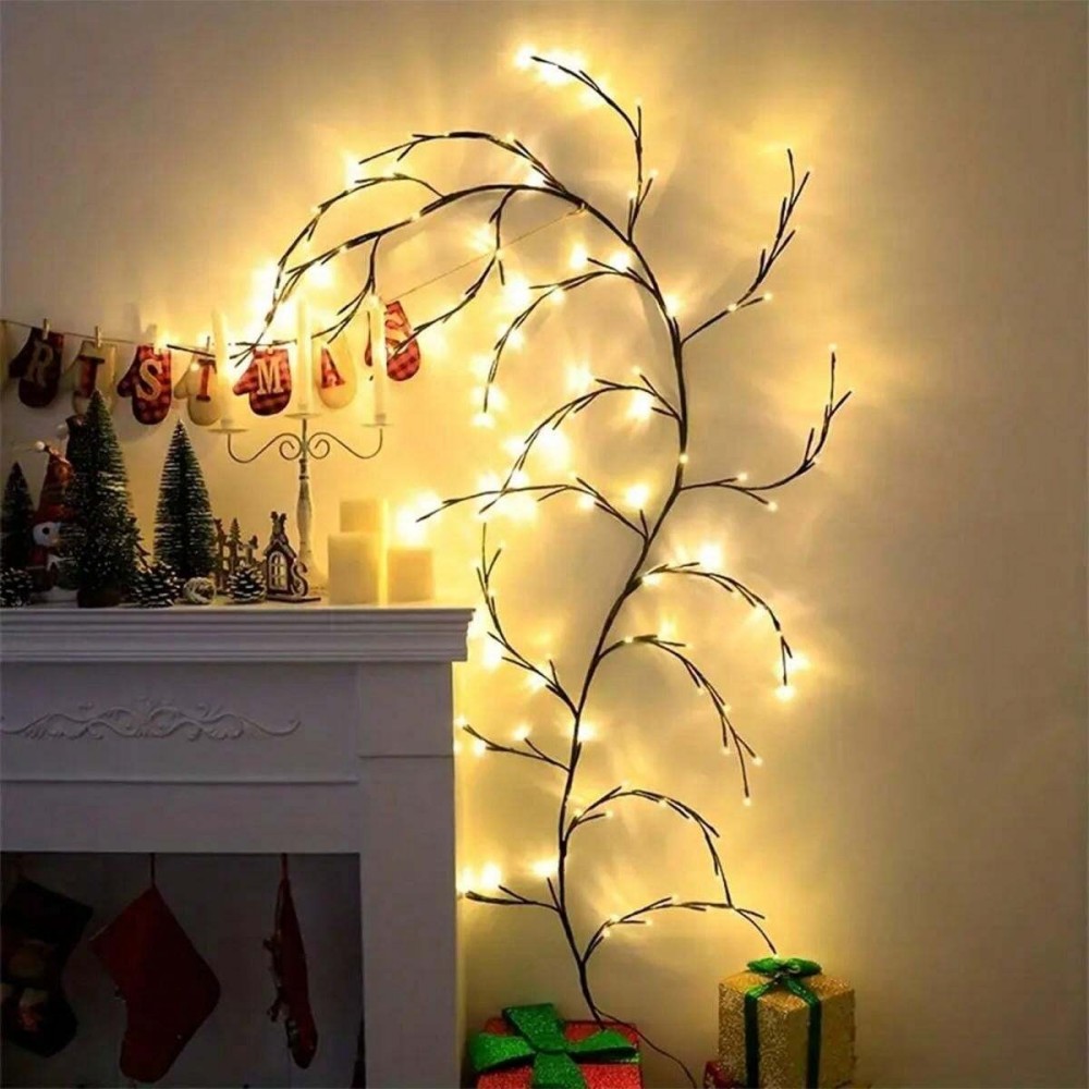 114LED Willow Vine String Lights USB 8 Lighting Modes Artificial Twig Branch for Home Wall Wedding Holiday Aesthetic Decor