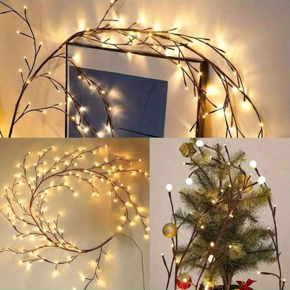 114LED Willow Vine String Lights USB 8 Lighting Modes Artificial Twig Branch for Home Wall Wedding Holiday Aesthetic Decor