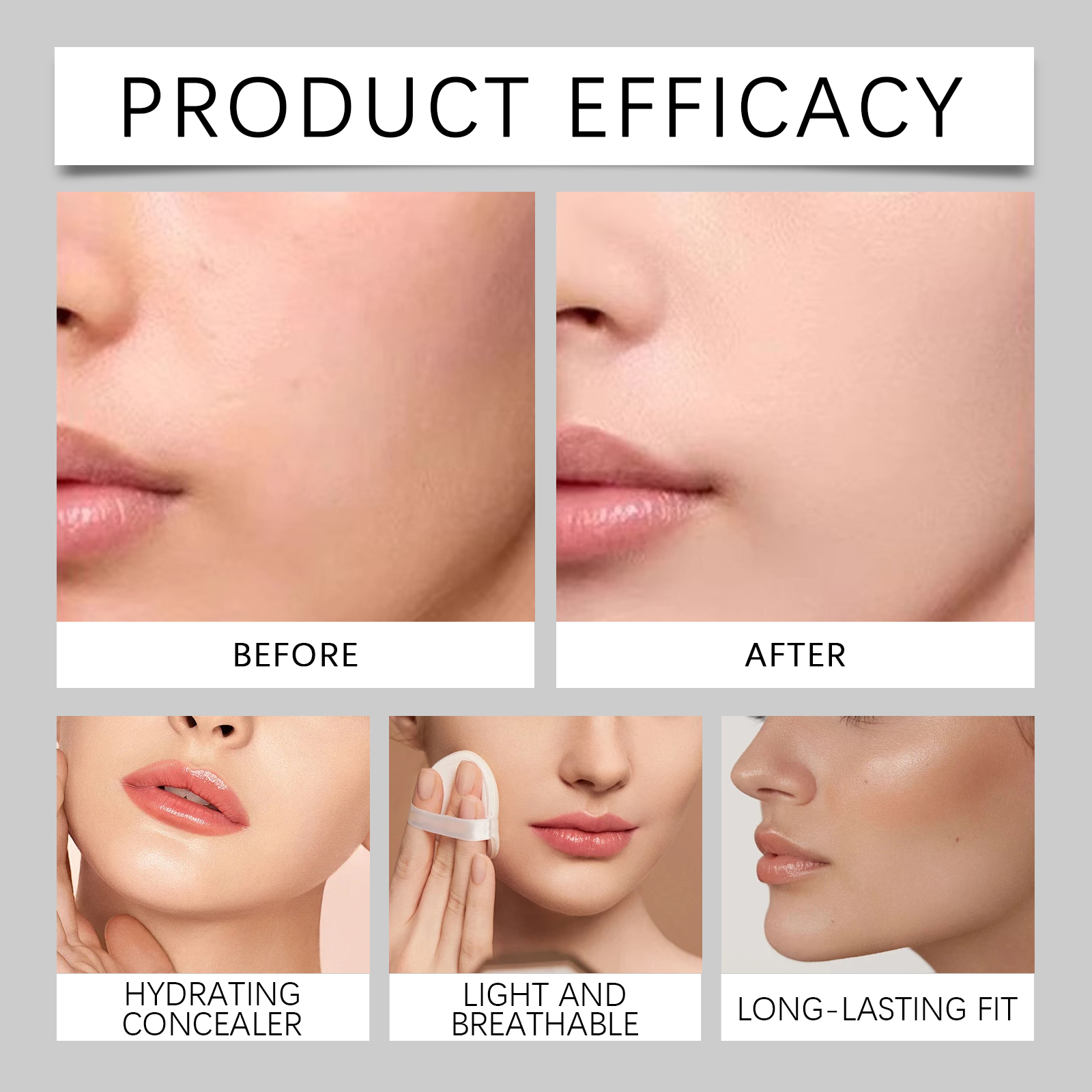 Hydrating Concealer Foundation Cream Ivory Lightweight Moisturizing Bright Suitable For Oily And Dry Skin