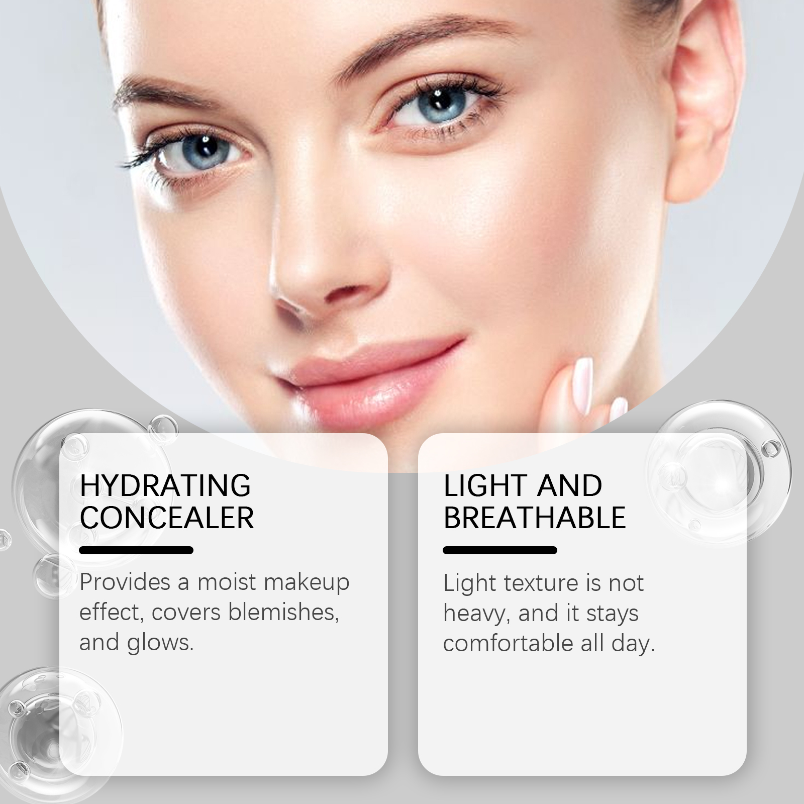 Hydrating Concealer Foundation Cream Ivory Lightweight Moisturizing Bright Suitable For Oily And Dry Skin