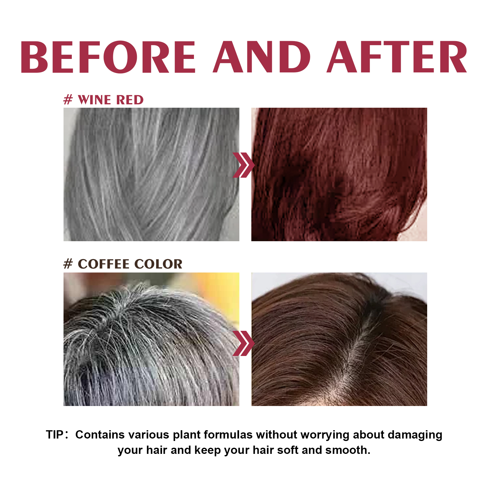 Color Enhancing Shampoo Wine Red Gentle Hair Dye Nourishing Scalp Care For Home Use