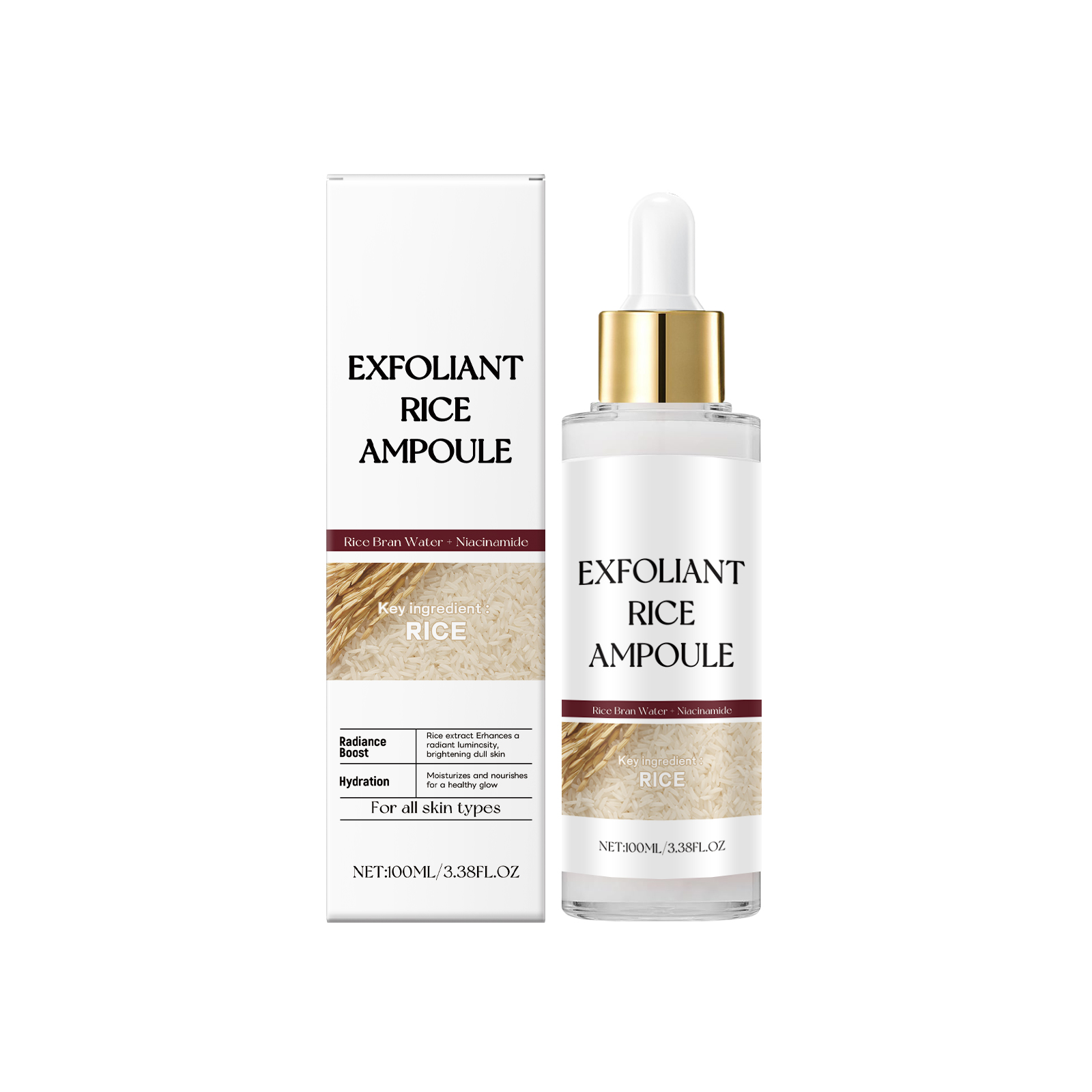 Rice Brightening Keratin Liquid Gentle Exfoliating Hydrating For Smooth Glowing Skin Daily Face Care