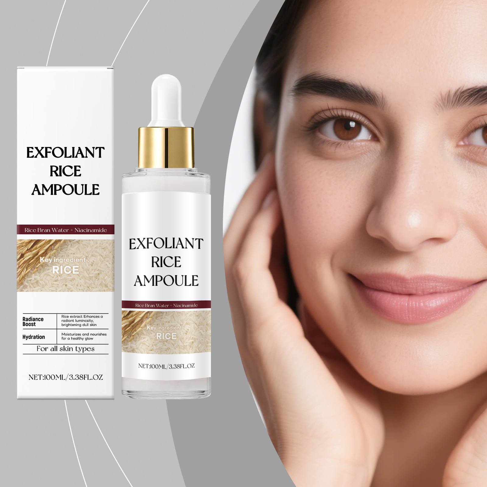 Rice Brightening Keratin Liquid Gentle Exfoliating Hydrating For Smooth Glowing Skin Daily Face Care
