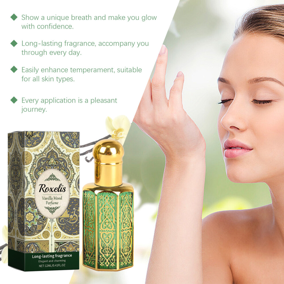 Roxelis Arabian-Inspired Vanilla Scented Women Perfume Delicate Long-Lasting Portable and Mood-Enhancing