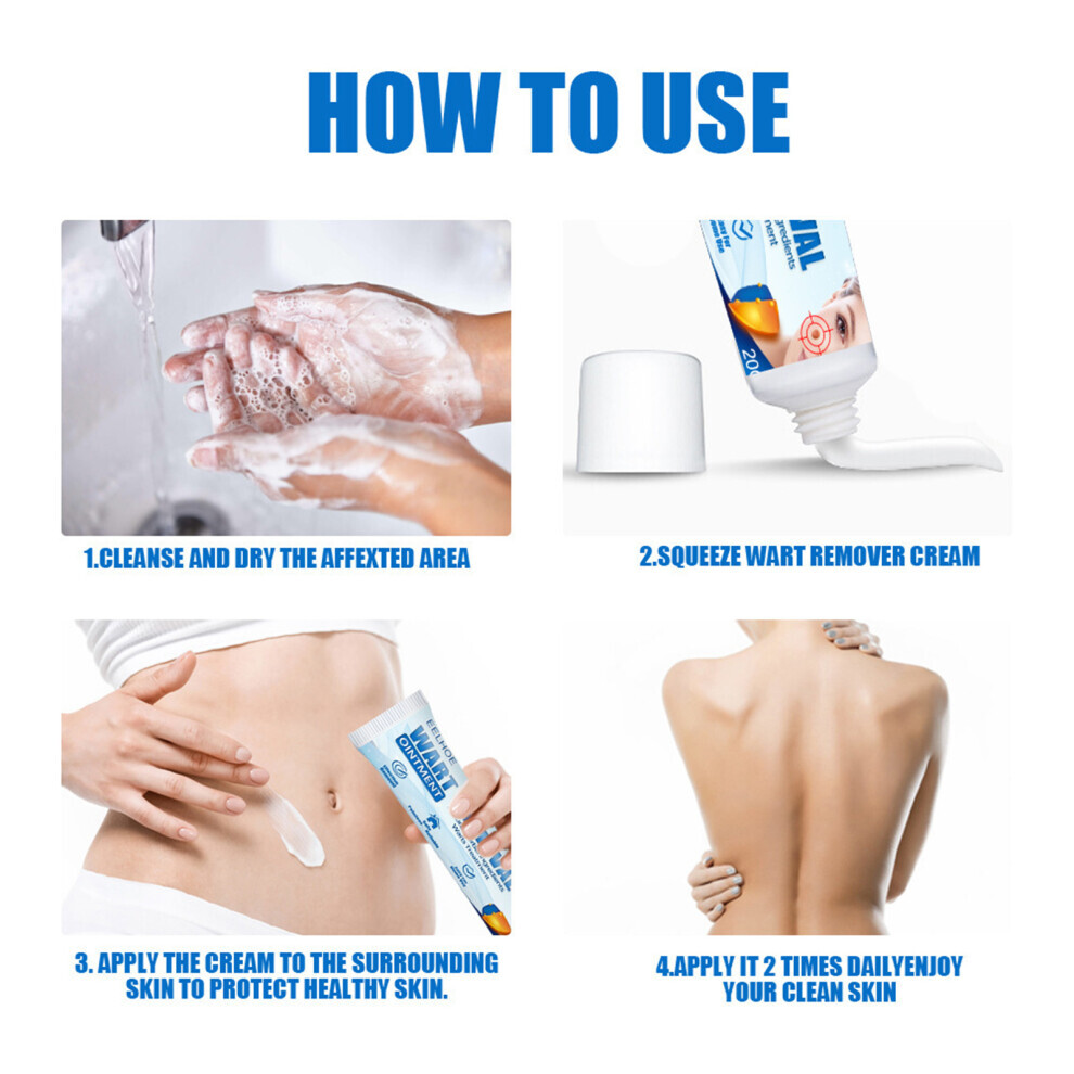 Wart Remover Cream 20g Fast Acting Gel Wart ACare Ointment for Face Hands Feet Body