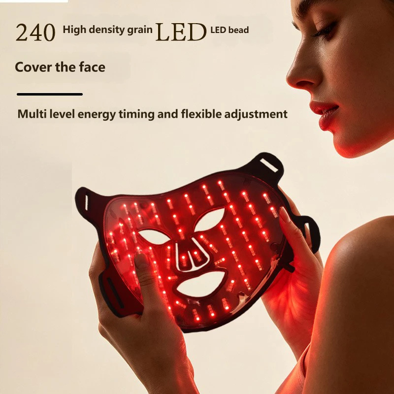 LED Face Mask Red Light Therapy Red Light Beauty Mask LED Facial Beauty Device Near Infrared Skincare at Home Travel