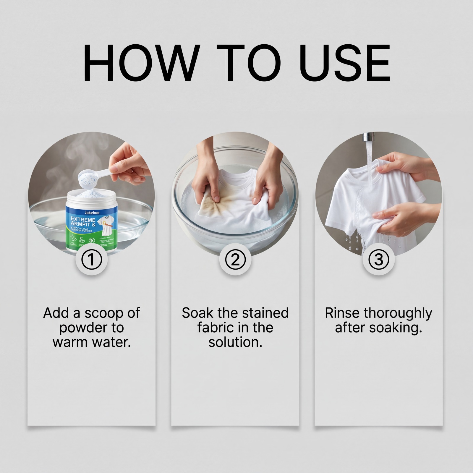 Underarm Stain Remover Powder For Clothes Sweat And Yellow Marks Gentle Cleaning 100g