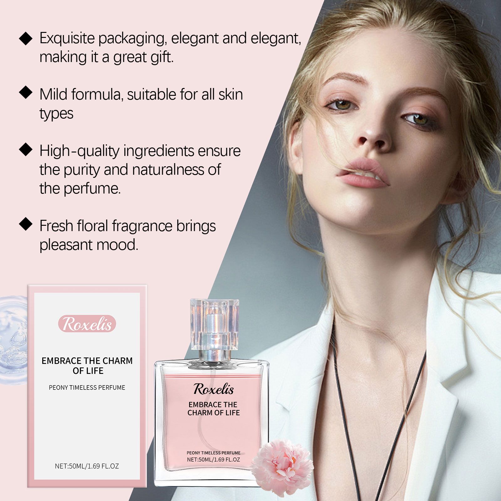 Peony Eternal Perfume Fresh Floral Long Lasting Elegant For Daily Wear And Dates