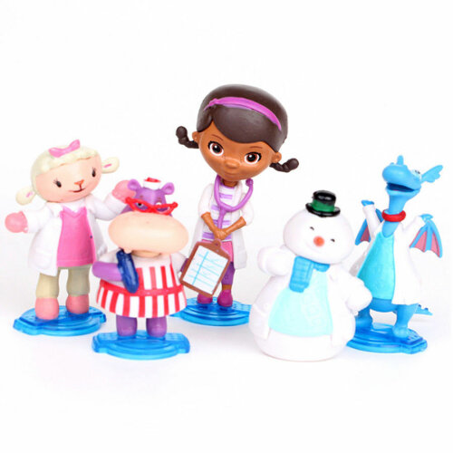 5pcs Doc McStuffins Stuffy Lambie Figure PVC Toy