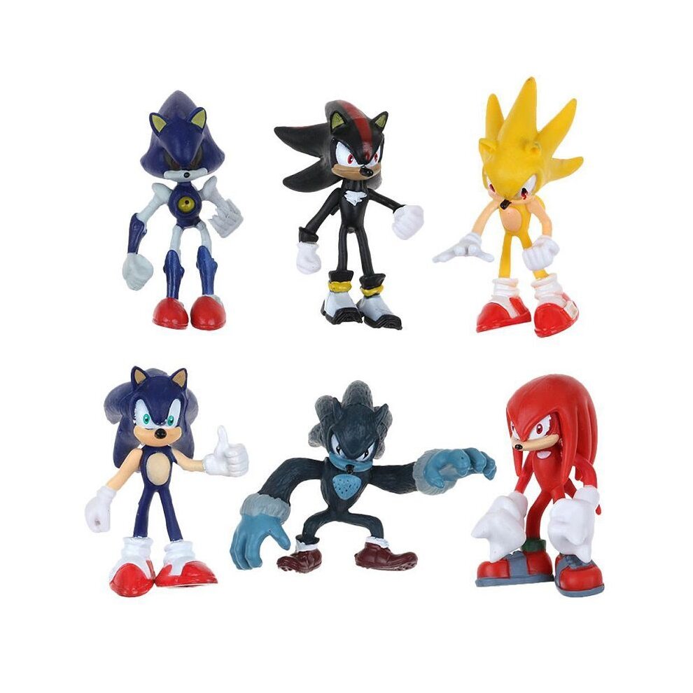 6pcs Cute Sonic the Hedgehog Game Action Figures Kids Boy Girl Toy Set Gift