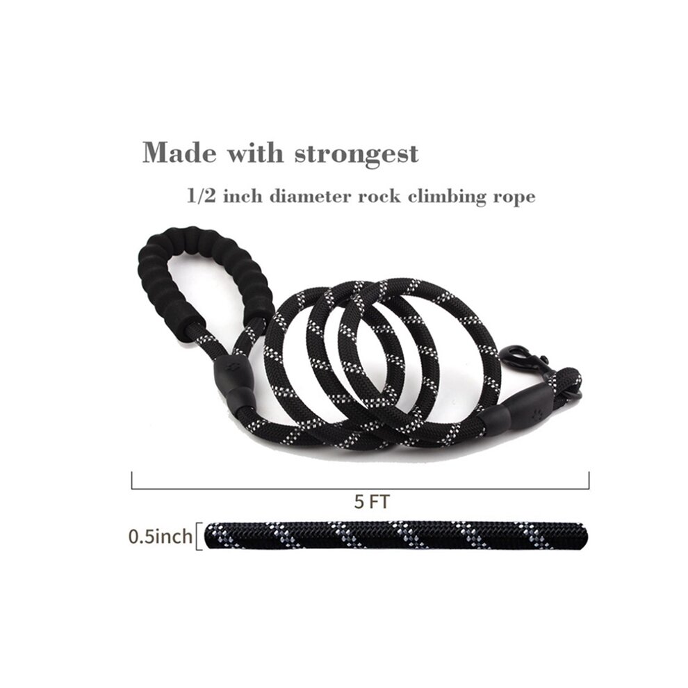 (Red) Dog Leash Braided Rope Pet Leads Strong Soft for Medium Large Dog Walk Walking