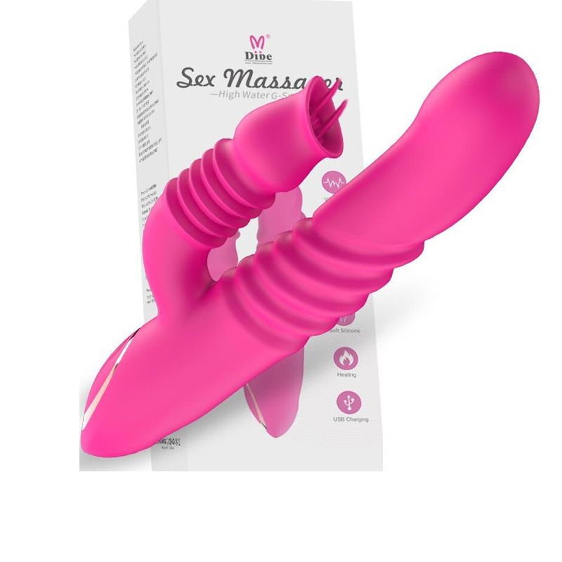Clitoral Licking G Spot Vibrator Clitoral Tapping Rabbit Vibrator for Clit G Spot Stimulation Stimulator with 7 Modes Rechargeable Realistic Dildo Vibrator Adult Sex Toys with Heating for Women and Couple