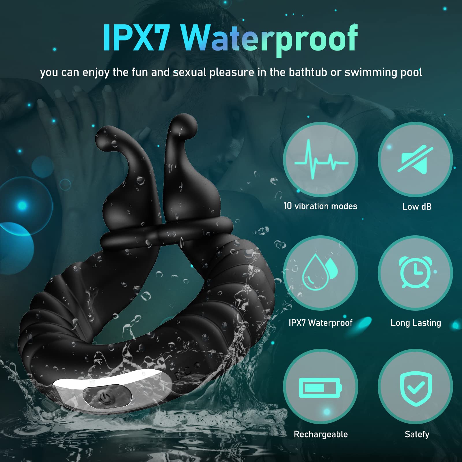 Cock Ring Vibrating Penis Rings Adult Toys Couples Clit Vibrator Mens Sex Toys Massager USB Rechargeable 10 Vibration Modes Testicles Clitoris Stimulation Sexual Pleasure
