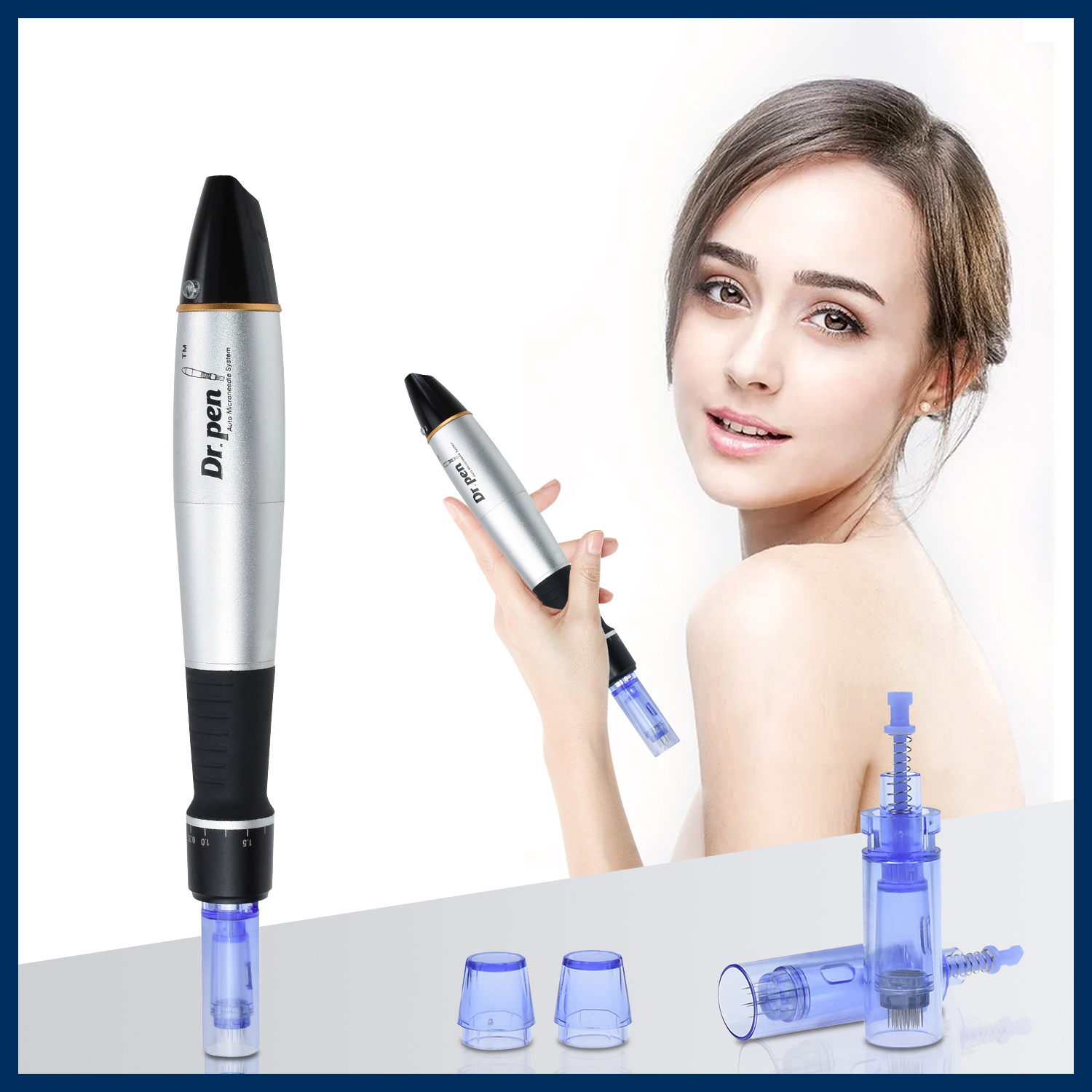 Dr Pen A1 Professional Microblading Micro Needles Derma Pen Portable Ultima Electric A1 Pen Micro Needling Pen Mesotherapy Beauty Roller Machine Skin Care for Face Skin Care With 20 Pcs Cartridges Best Gifts for Women
