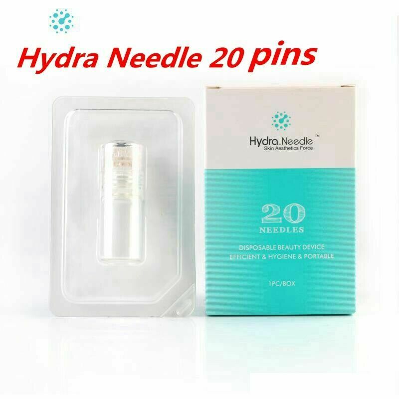 (0.25mm) Hydra Needle 20 Pins Micro Needle Titanium Roller Stamp Hydra Roller Microneedle Fine Serum Injection Applicator Tool Whiten Bottle Gel Tube Skin Care Anti Aging