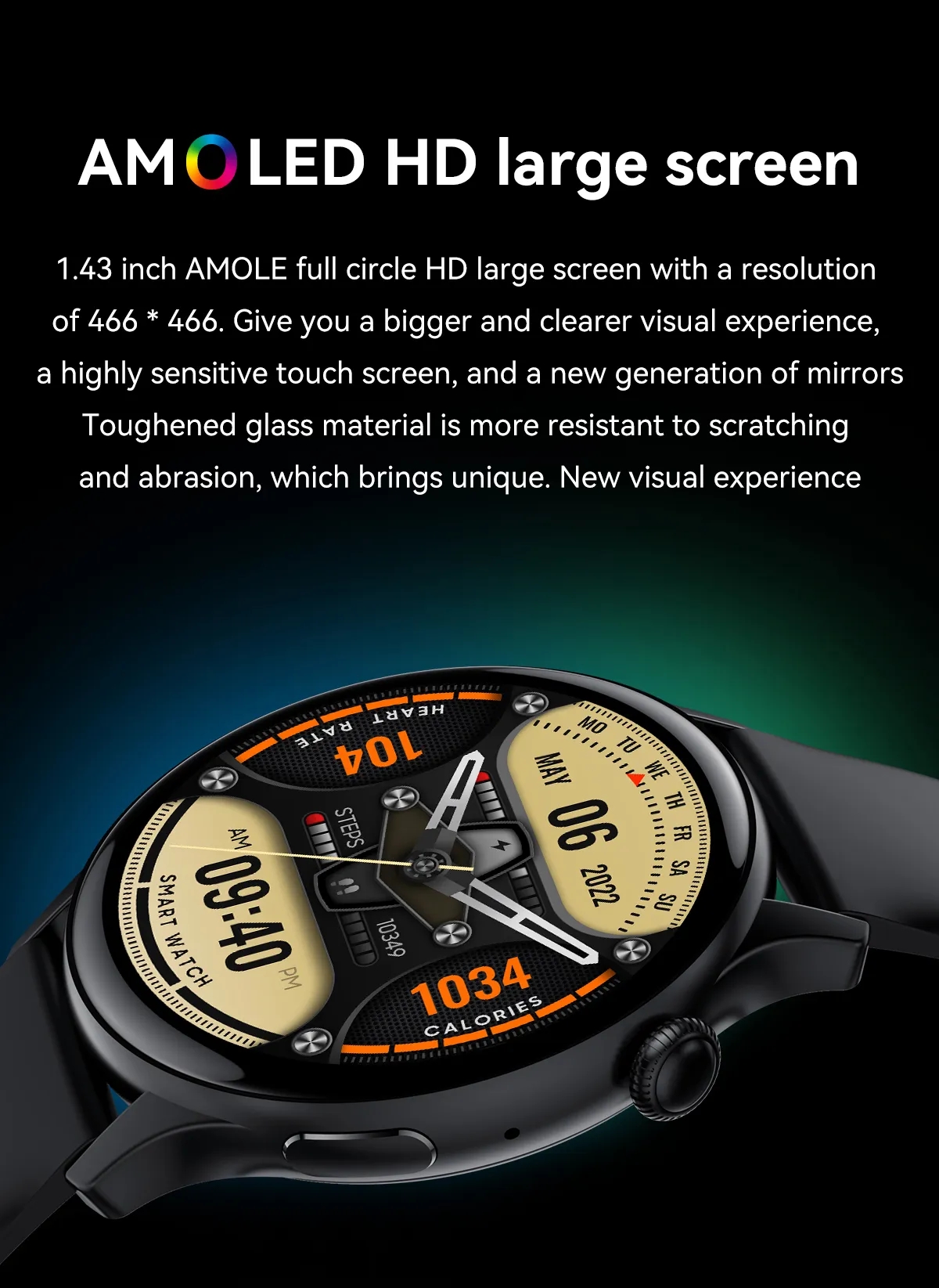 (Black) Smart Watches for Women Sport Fitness Tracker Smartwatches For Samsung Apple iPhone Android IOS Bluetooth Call Blood Oxygen Blood Pressure Health Monitoring Always on Display Waterproof 1.43inch