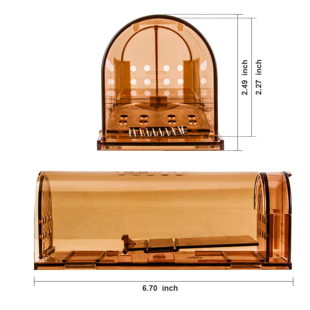 Humane Mouse Trap - Live Catch Trap - No Kill / Pack of 2 Traps Rat Trap No Kill Catch Cage Pet Child Safe Reusable