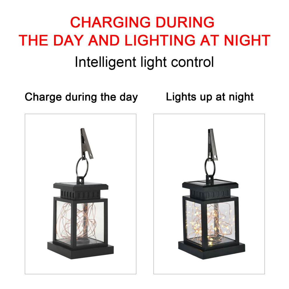 LED Solar Powered Hanging Lantern Lights Outdoor Garden Table Lamp