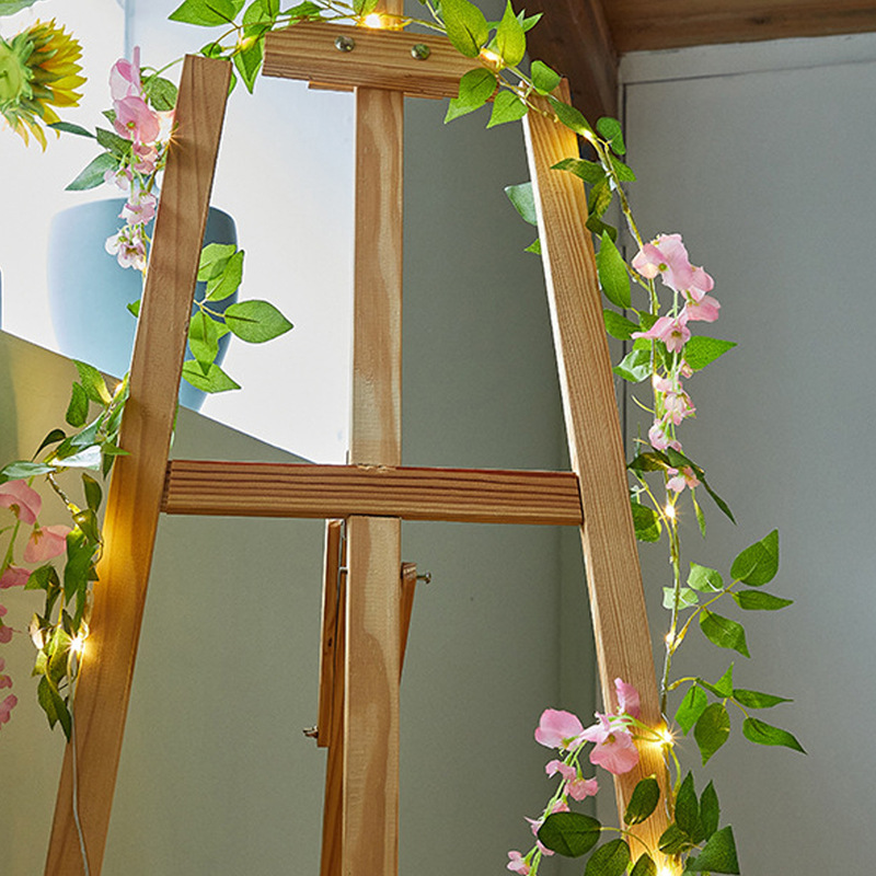 (Solar Power) 2M LED Artificial Wisteria Flower Fairy String Lights Home Party Wedding Decor Lamp