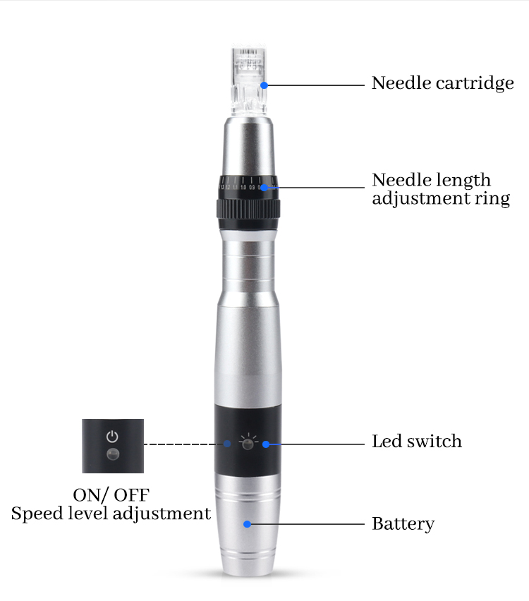 Dr. Pen Derma Pen Wireless Electric Microneedle Derma Stamp Pen 7 Color Light LED Needle Cartridge Needle Skin Care Kit Beauty Pen