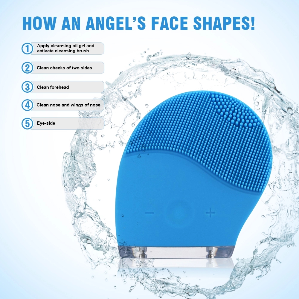 Sonic Electric Face Cleanser Massager Brush Silicone Facial Cleansing Brush Skin Care Pore Cleaning Portable USB Rechargeable Waterproof