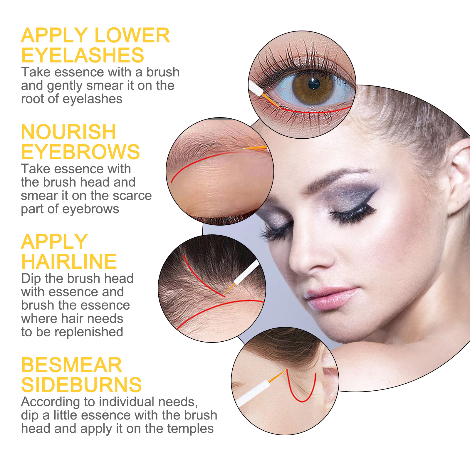Eyelash Growth Serum Essence Longer Fuller Eyelash Enhancer Eye Care Makeup Gentle Formula Lash Lift Lengthening Nourishing