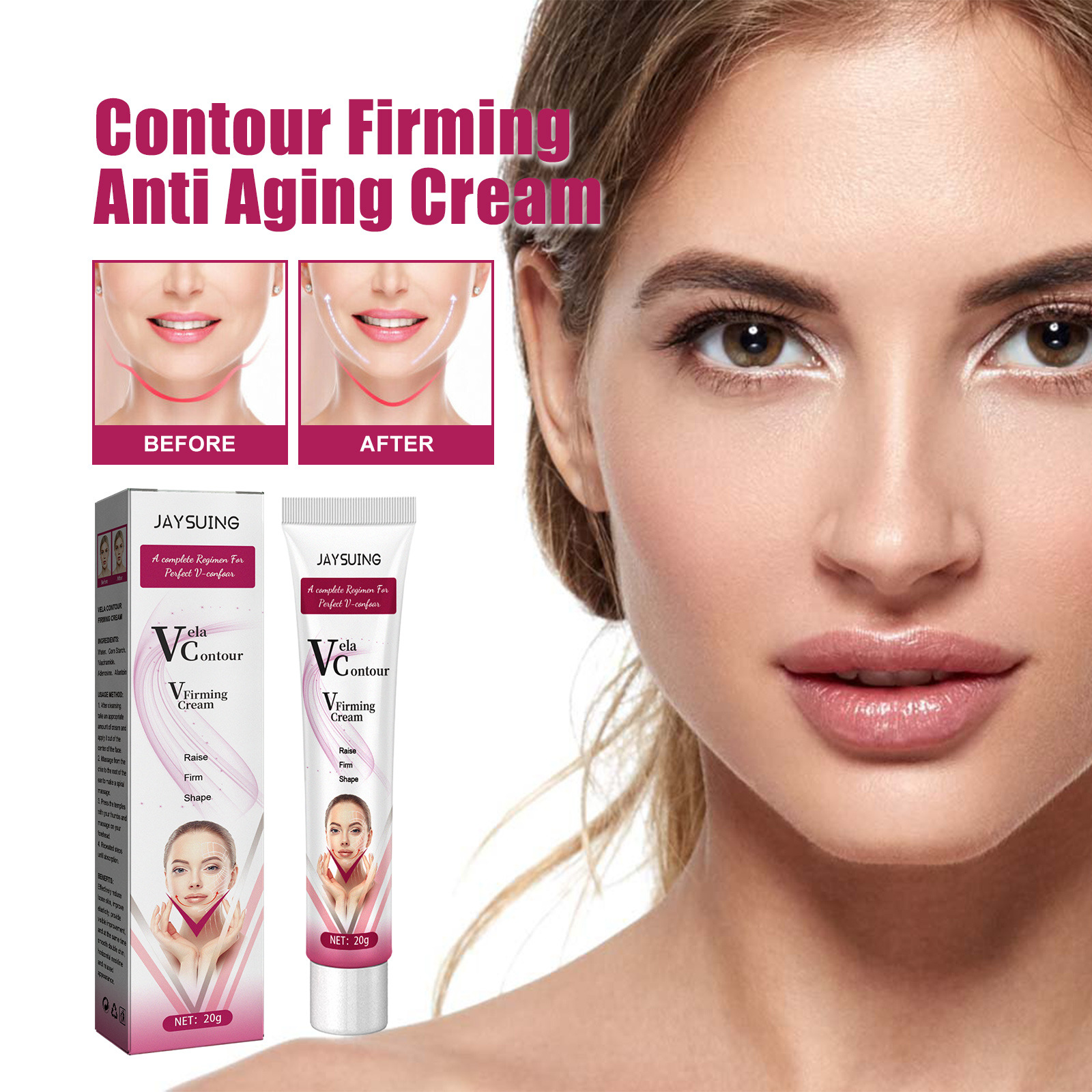 V-Shape Face Slimming Cream Remove Masseter Muscle Firming Double Chin Lift Anti-Aging Beauty Massage